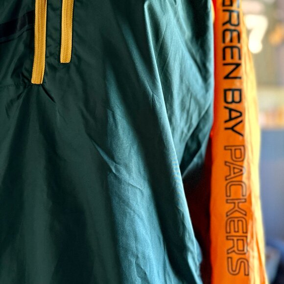 NFL Green Bay Packers XL Windbreaker Jacket Pullover Green Gold GIII Quarter Zip - Picture 5 of 7